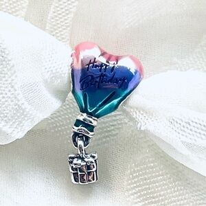 🎉 NWOT Happy Birthday Heart Hot Air Balloon Charm 🎈